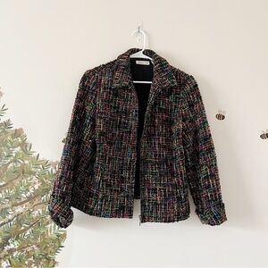 Cold water creek blazer 12 tweed zip up like new